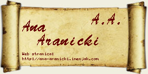 Ana Aranicki vizit kartica